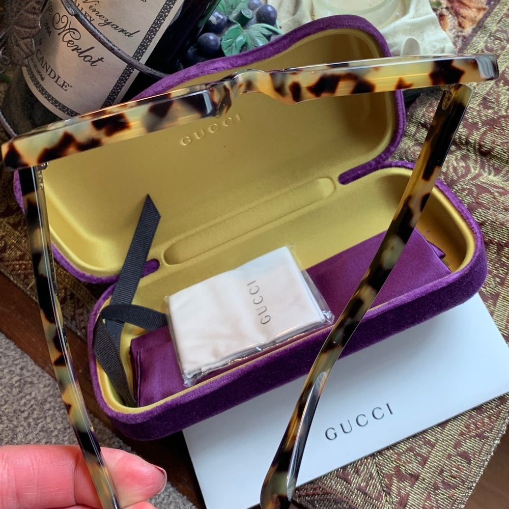 Authentic GUCCI 48mm Rectangular Tortoise Acetate sunglasses - Picture 7 of 14